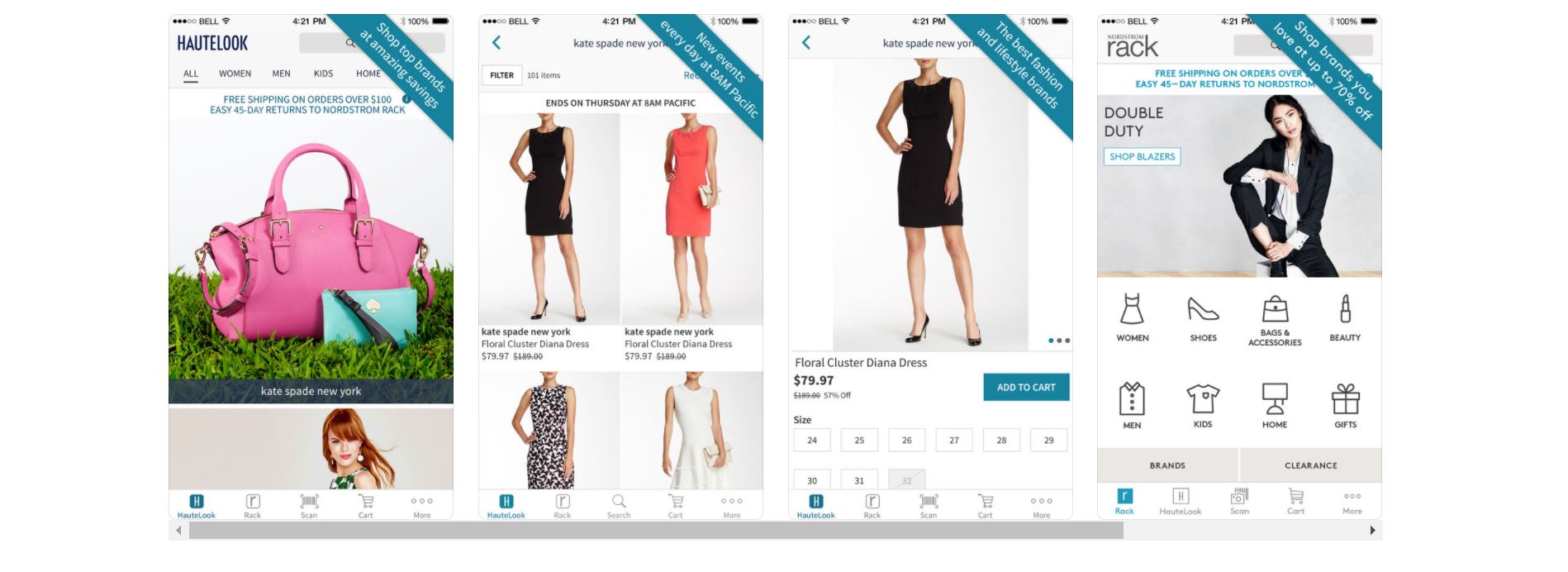 nordstrom hautelook on iphone